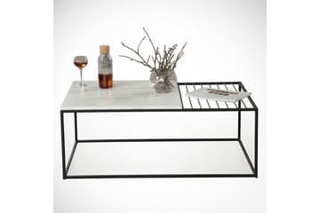 Falan Soffbord 95 cm Marmormönster Ribbor - Vit/Svart - Möbler - Bord & matgrupp - Soffbord