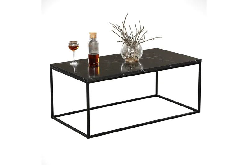 Falan Soffbord 95 cm Marmormönster - Svart - Möbler - Bord & matgrupp - Soffbord