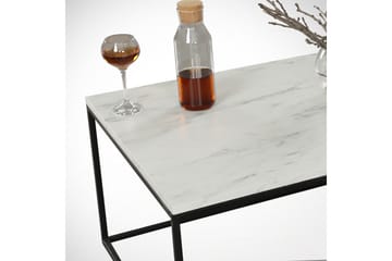 Falan Soffbord 95 cm Marmormönster - Vit/Svart/Grå - Möbler - Bord & matgrupp - Soffbord