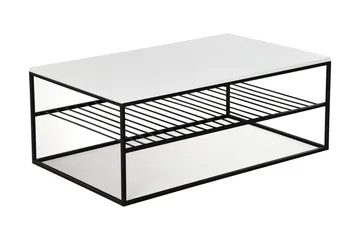 Falan Soffbord 95 cm med Förvaring Hyllor Ribbor - Vit/Svart - Möbler - Bord & matgrupp - Soffbord