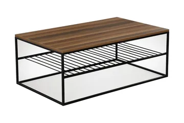 Falan Soffbord 95 cm med Hylla Ribbor - Brun - Möbler - Bord & matgrupp - Soffbord