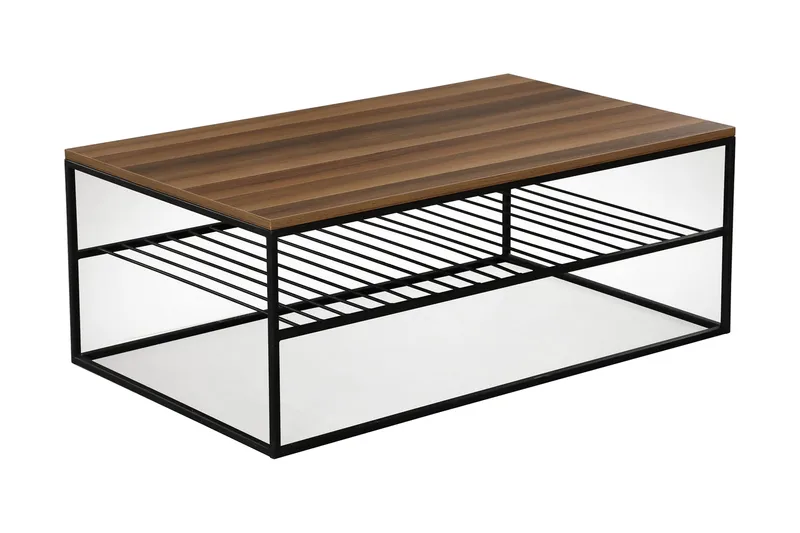 Falan Soffbord 95 cm med Hylla Ribbor - Brun - Möbler - Bord & matgrupp - Soffbord