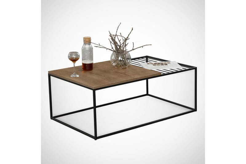 Falan Soffbord 95 cm Ribbor - Ek/Brun - Möbler - Bord & matgrupp - Soffbord