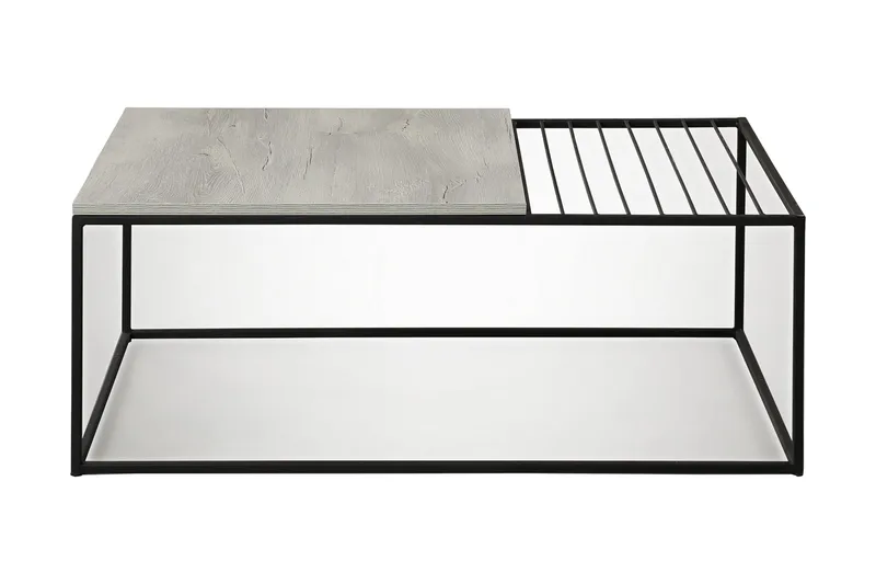 Falan Soffbord 95 cm Ribbor, Vit/Marmor
