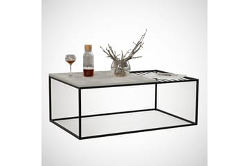 Falan Soffbord 95 cm Ribbor - Vit/Marmor - Möbler - Bord & matgrupp - Soffbord