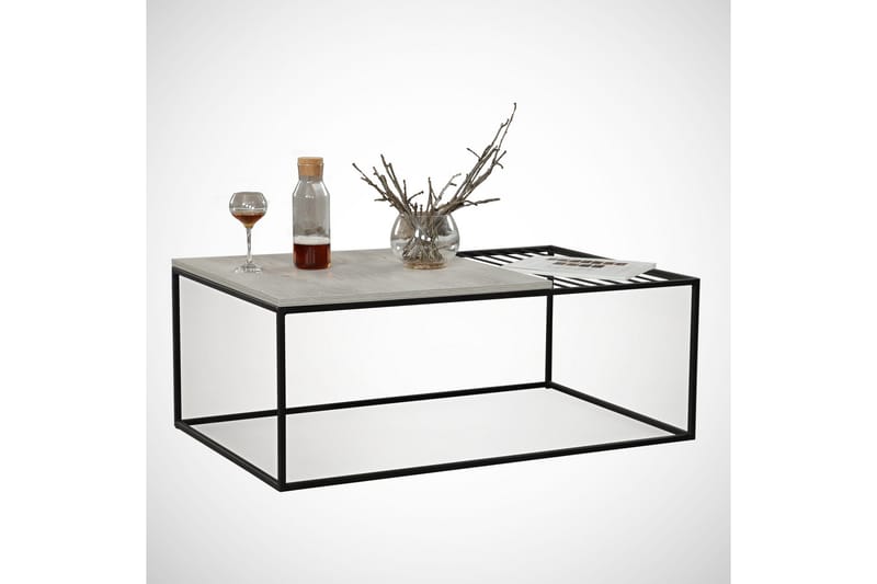 Falan Soffbord 95 cm Ribbor - Vit/Marmor - Möbler - Bord & matgrupp - Soffbord