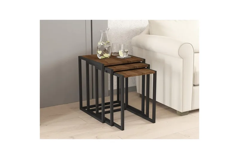 Fayen Satsbord 34 cm - Svart/Valnöt - Möbler - Bord & matgrupp - Soffbord - Kistbord