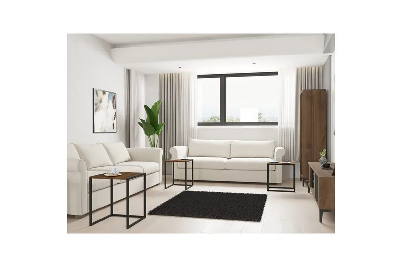 Fayen Satsbord 34 cm - Svart/Valnöt - Möbler - Bord & matgrupp - Soffbord - Kistbord