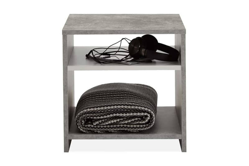 FMD Soffbord med hylla betonggrå och vit - Grå - Soffbord