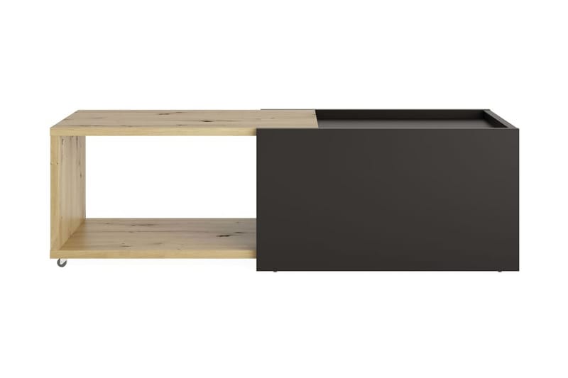 FMD Utdragbart soffbord artisan-ek och svart - Flerfärgad - Soffbord