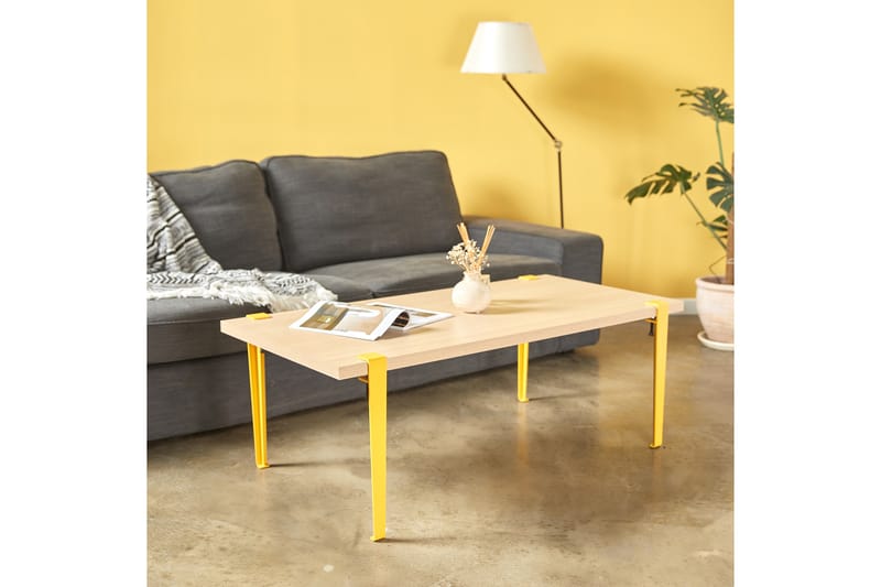 Soffbord Fonissa 120x60 cm Brun/Gul - Hanah Home - Möbler - Bord & matgrupp - Soffbord