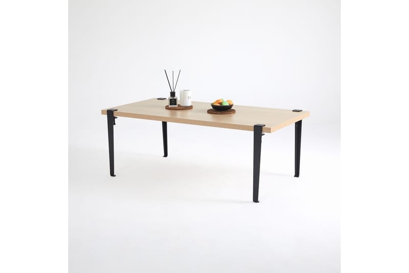 Soffbord Fonissa 120x60 cm Brun/Svart - Hanah Home - Möbler - Bord & matgrupp - Soffbord