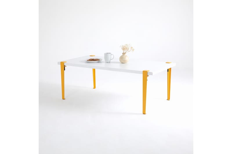 Soffbord Fonissa 120x60 cm Vit/Gul - Hanah Home - Möbler - Bord & matgrupp - Soffbord