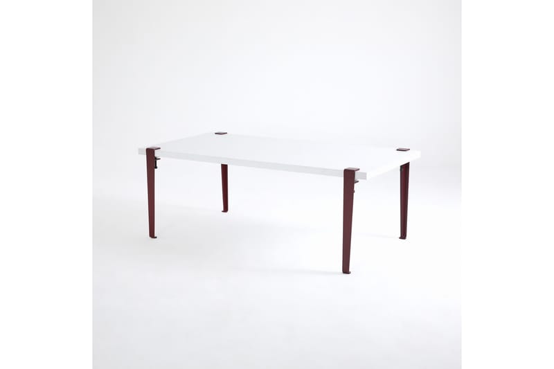 Soffbord Fonissa 120x60 cm Vit/Röd - Hanah Home - Möbler - Bord & matgrupp - Soffbord