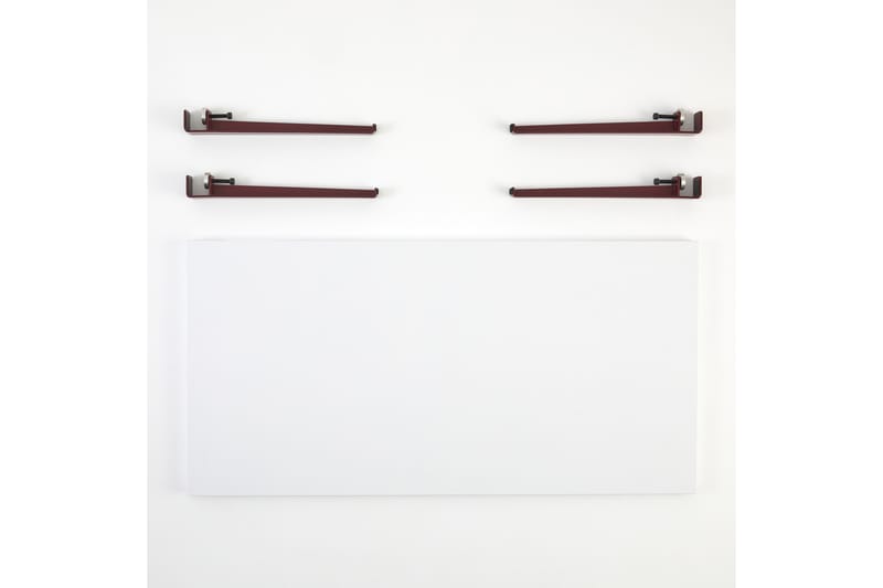 Soffbord Fonissa 120x60 cm Vit/Röd - Hanah Home - Möbler - Bord & matgrupp - Soffbord