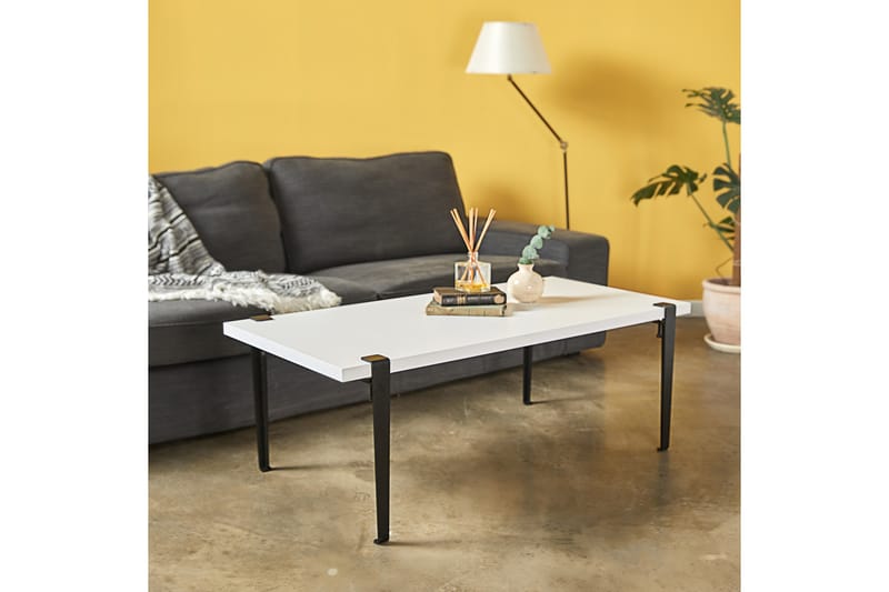 Soffbord Fonissa 120x60 cm Vit/Svart - Hanah Home - Möbler - Bord & matgrupp - Soffbord