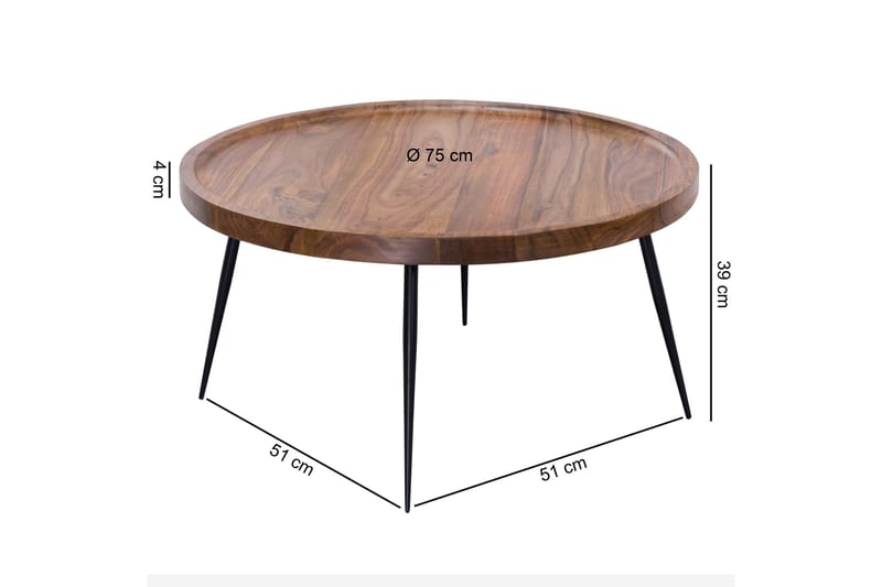 Forcell Soffbord 75 cm - Valnötsbrun - Möbler - Bord & matgrupp - Soffbord