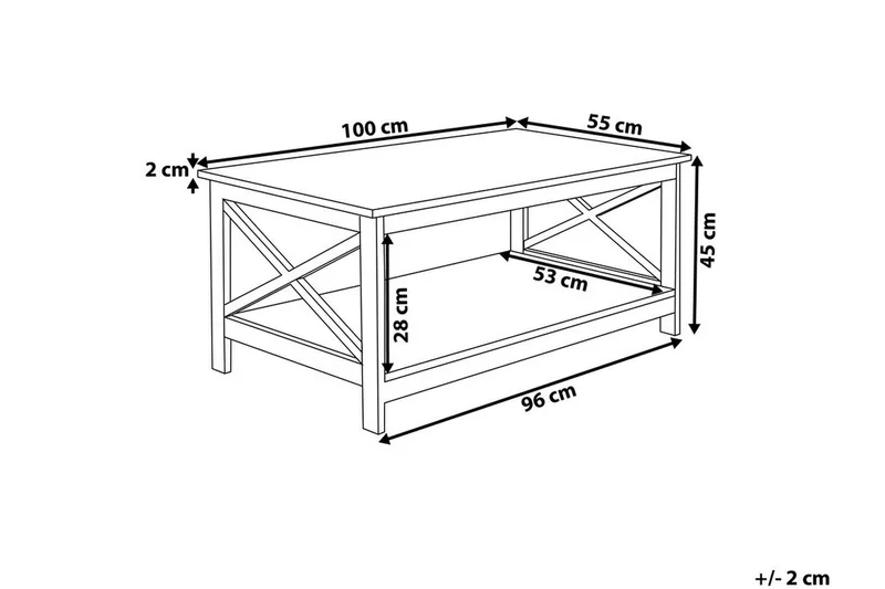 Fostia Soffbord 100 cm med Förvaring Hylla - Vit - Möbler - Bord & matgrupp - Soffbord - Soffbord med förvaring