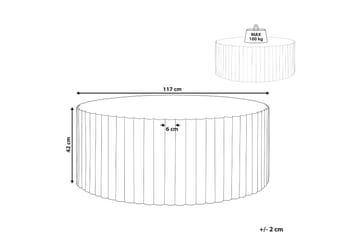 Soffbord Fox Creek 117 cm Rund - Vit - Möbler - Bord & matgrupp - Soffbord