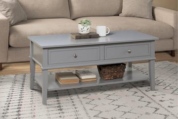 Franklin Soffbord 105 cm med Förvaring Hylla + 2 Lådor Grå - Dorel Home - Möbler - Bord & matgrupp - Soffbord