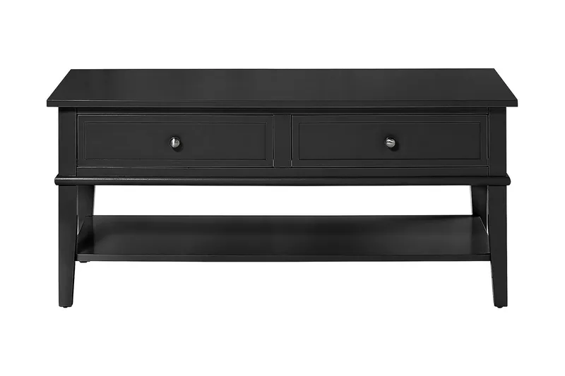 Franklin Soffbord 105 cm med Förvaring Hylla + 2 Lådor Svart, Dorel Home