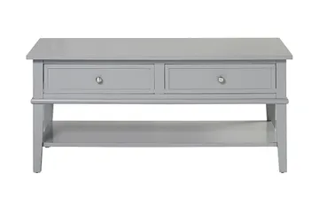 Franklin Soffbord 105 cm med Förvaring Hylla + 2 Lådor Grå - Dorel Home - Möbler - Bord & matgrupp - Soffbord - Soffbord med förvaring