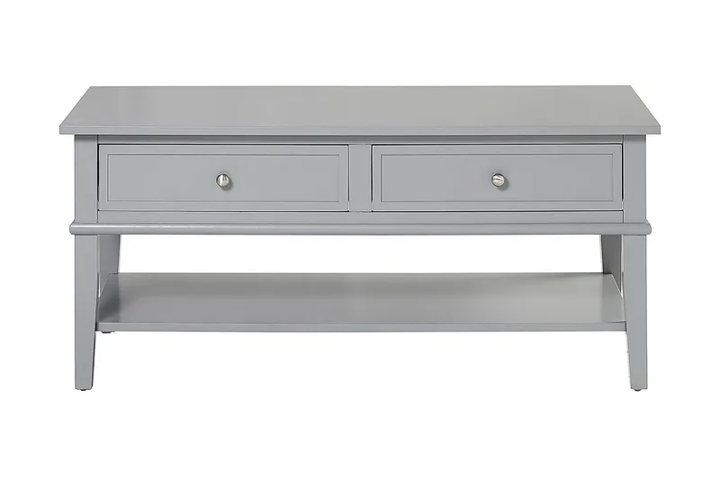 Franklin Soffbord 105 cm med Förvaring Hylla + 2 Lådor Grå, Dorel Home