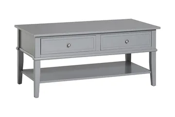 Franklin Soffbord 105 cm med Förvaring Hylla + 2 Lådor Grå - Dorel Home - Möbler - Bord & matgrupp - Soffbord - Soffbord med förvaring