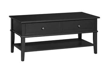 Franklin Soffbord 105 cm med Förvaring Hylla + 2 Lådor Svart - Dorel Home - Möbler - Bord & matgrupp - Soffbord - Soffbord med förvaring
