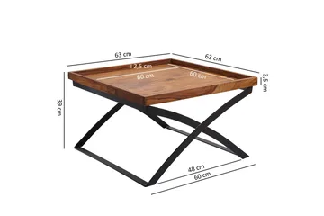 Frederik Soffbord 63 cm - Massivt Trä/Svart - Möbler - Bord & matgrupp - Soffbord