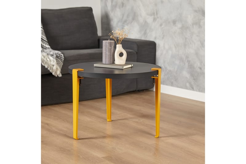 Soffbord Fregoia 60 cm Svart/Gul - Hanah Home - Möbler - Bord & matgrupp - Soffbord
