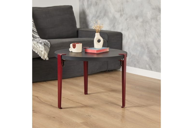 Soffbord Fregoia 60 cm Svart/Röd - Hanah Home - Möbler - Bord & matgrupp - Soffbord
