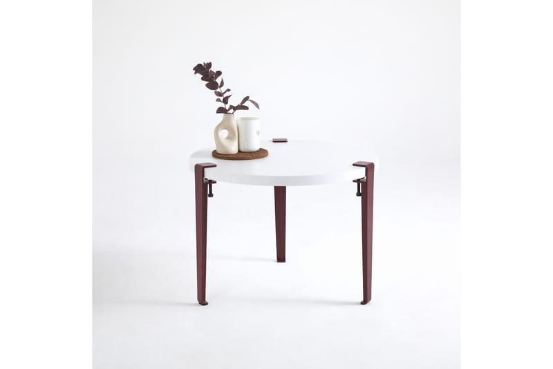 Soffbord Fregoia 60 cm Vit/Röd - Hanah Home - Möbler - Bord & matgrupp - Soffbord