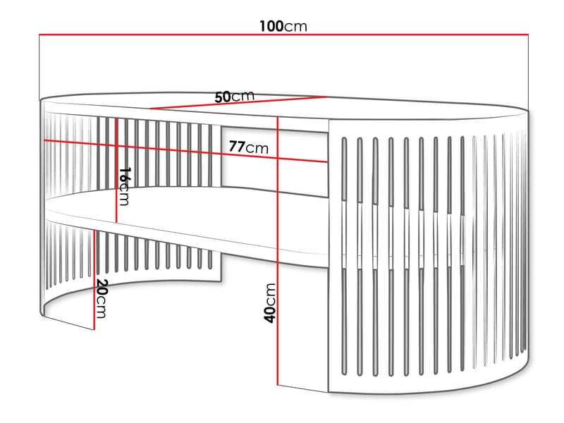Friend Soffbord 100 cm Oval - Brun|beige - Möbler - Bord & matgrupp - Soffbord - Soffbord med förvaring