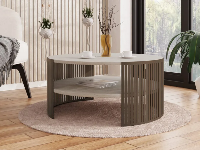 Friend Soffbord 75 cm Rund - Brun|beige - Möbler - Bord & matgrupp - Soffbord - Soffbord med förvaring