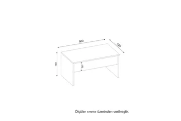 Furny Home Soffbord 90 cm Höj- och Sänkbar med Förvaring - Vit - Möbler - Bord & matgrupp - Soffbord - Soffbord med förvaring