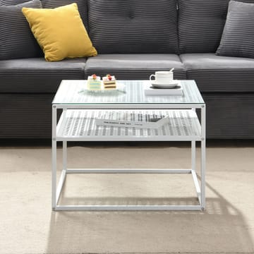 Galaro Soffbord 60 cm - Transparent och matt vit - Möbler - Bord & matgrupp - Soffbord - Soffbord med förvaring