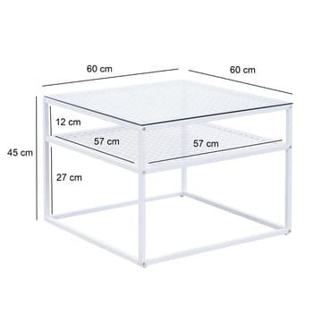 Galaro Soffbord 60 cm - Transparent och matt vit - Möbler - Bord & matgrupp - Soffbord - Soffbord med förvaring