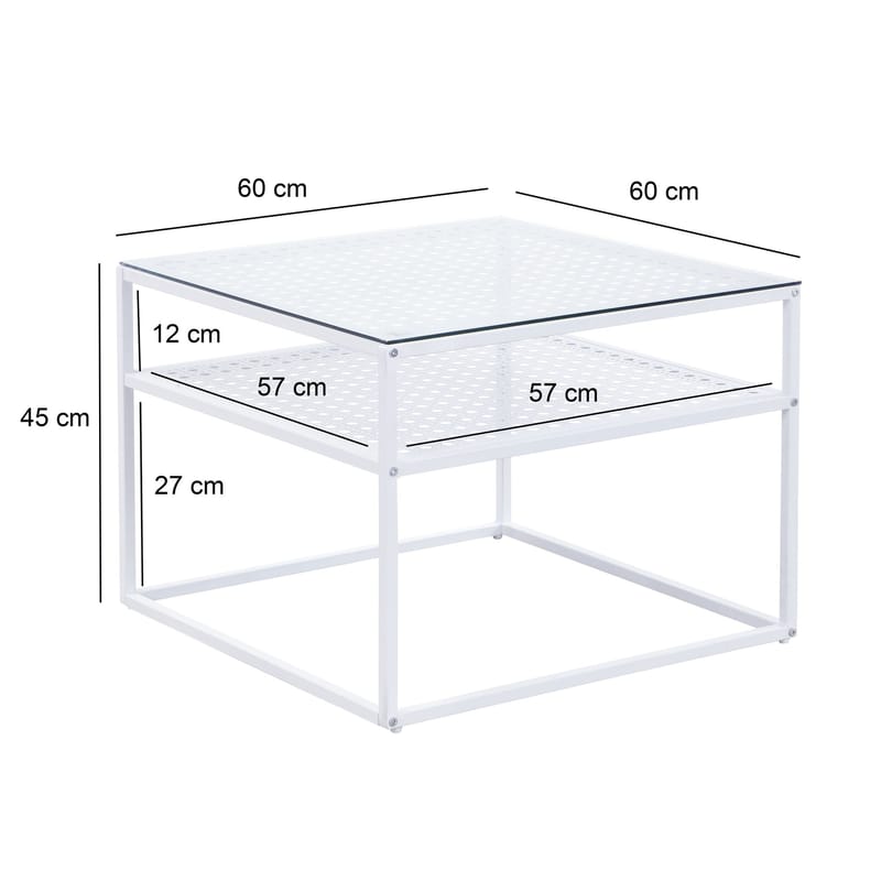 Galaro Soffbord 60 cm - Transparent och matt vit - Möbler - Bord & matgrupp - Soffbord - Soffbord med förvaring
