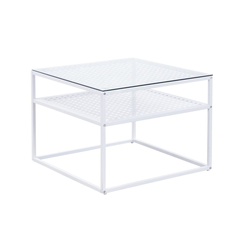 Galaro Soffbord 60 cm - Transparent och matt vit - Möbler - Bord & matgrupp - Soffbord - Soffbord med förvaring