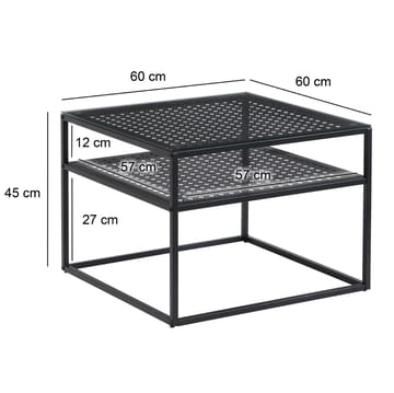 Galaro Soffbord 60 cm - Transparent och mattsvart - Möbler - Bord & matgrupp - Soffbord - Soffbord med förvaring