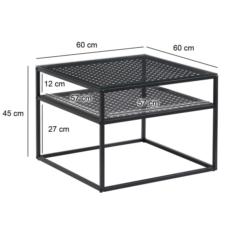 Galaro Soffbord 60 cm - Transparent och mattsvart - Möbler - Bord & matgrupp - Soffbord - Soffbord med förvaring