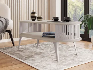 Galia Soffbord 100 cm Oval - Beige|brun - Möbler - Bord & matgrupp - Soffbord - Soffbord med förvaring
