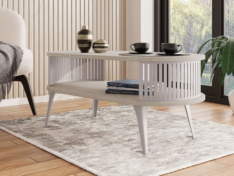 Galia Soffbord 100 cm Oval - Beige|brun - Möbler - Bord & matgrupp - Soffbord - Soffbord med förvaring