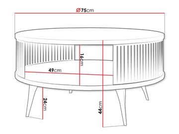 Galia Soffbord 75 cm Rund - Beige|brun - Möbler - Bord & matgrupp - Soffbord - Soffbord med förvaring