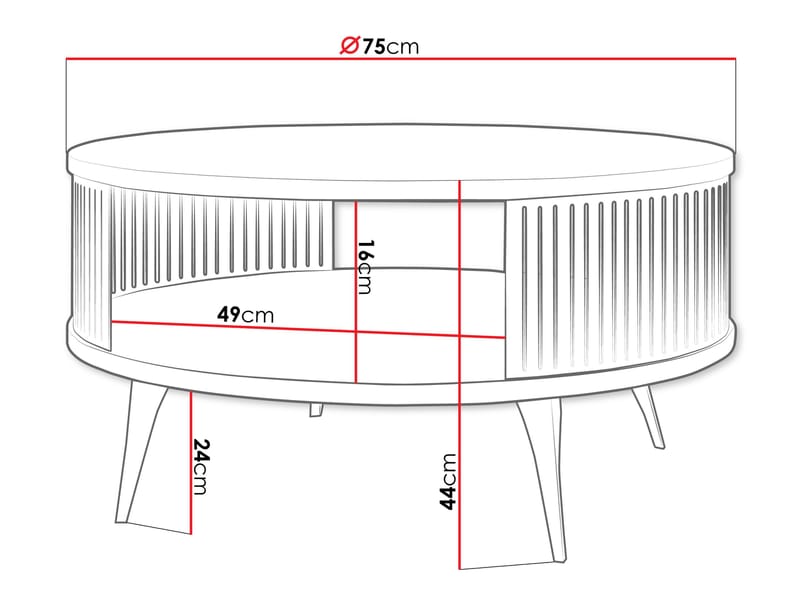 Galia Soffbord 75 cm Rund - Beige|brun - Möbler - Bord & matgrupp - Soffbord - Soffbord med förvaring