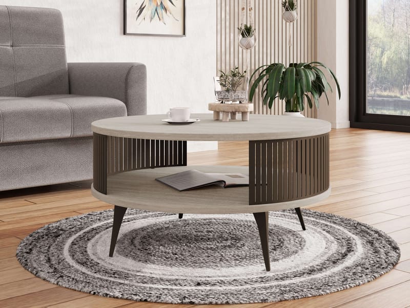 Galia Soffbord 75 cm Rund - Beige|brun - Möbler - Bord & matgrupp - Soffbord - Soffbord med förvaring