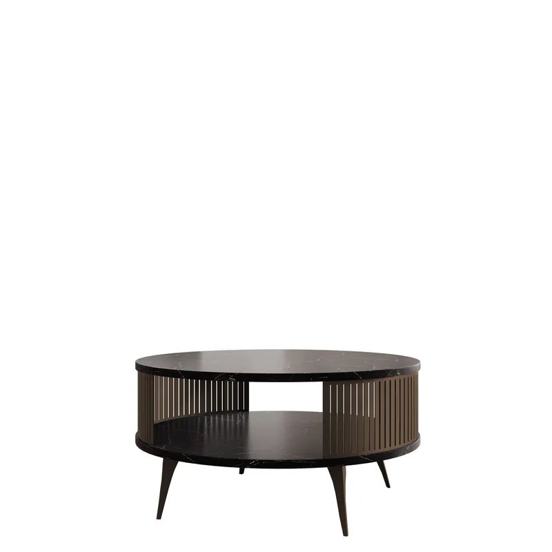 Galia Soffbord 75 cm Rund, Svart|brun
