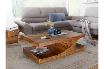 Gjerrild Soffbord 118 cm med Förvaring Hyllor - Massivt Trä - Möbler - Bord & matgrupp - Soffbord