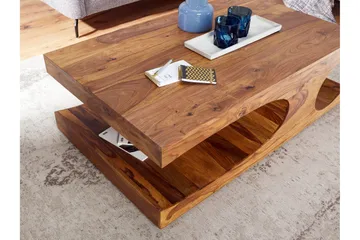 Gjerrild Soffbord 118 cm med Förvaring Hyllor - Massivt Trä - Möbler - Bord & matgrupp - Soffbord
